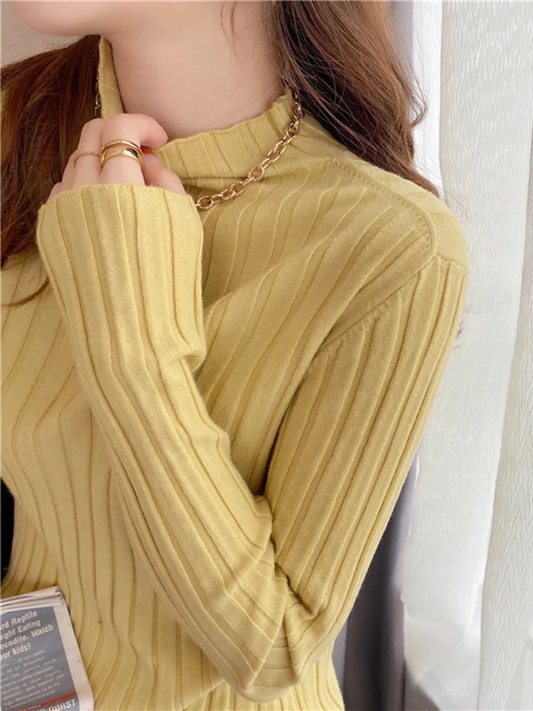 Knitted Ribbed Turtleneck Sweater