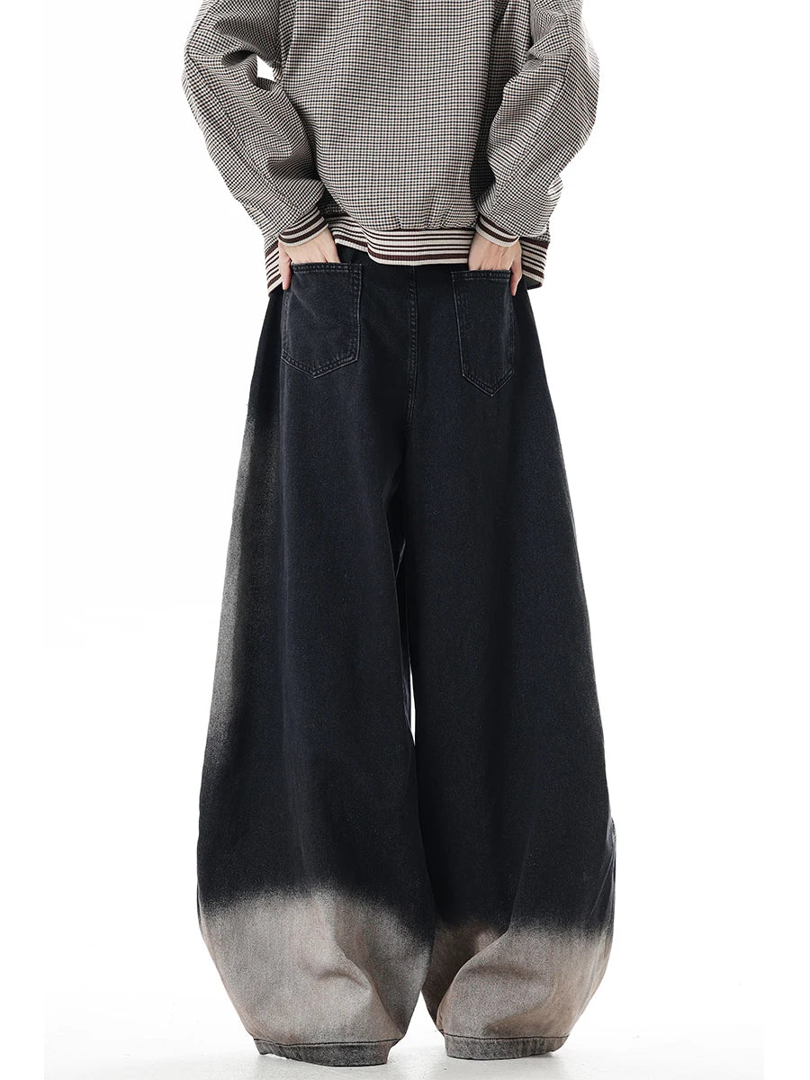 Denim  Graffiti Contrast Color Pants