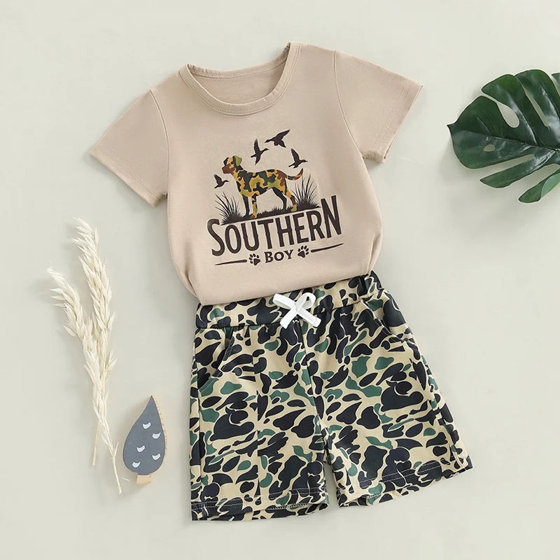 2025-01-15 Lioraitiin Toddler Baby Boy Duck Outfit Short Sleeve T-shirts Elastic Waist Shorts Summer Outfit