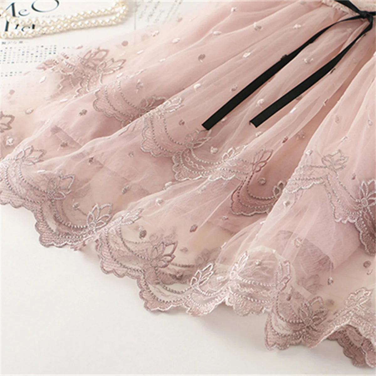 3 to 8 Years Summer Princess Girls Sweet Dress Floral Print Ruffles Sleeve Lace Tutu Mini Dress