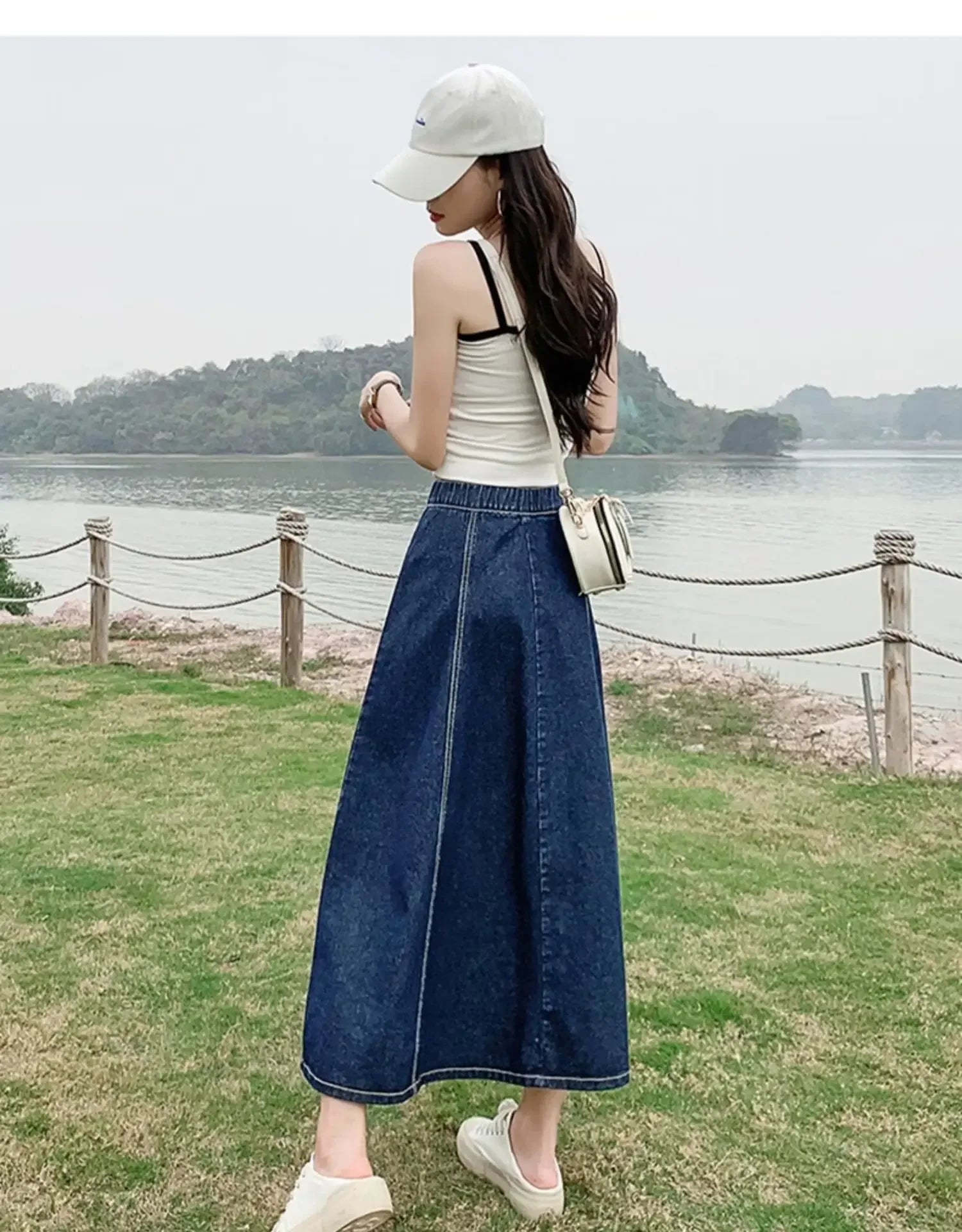 High-Waisted Jean Skirt