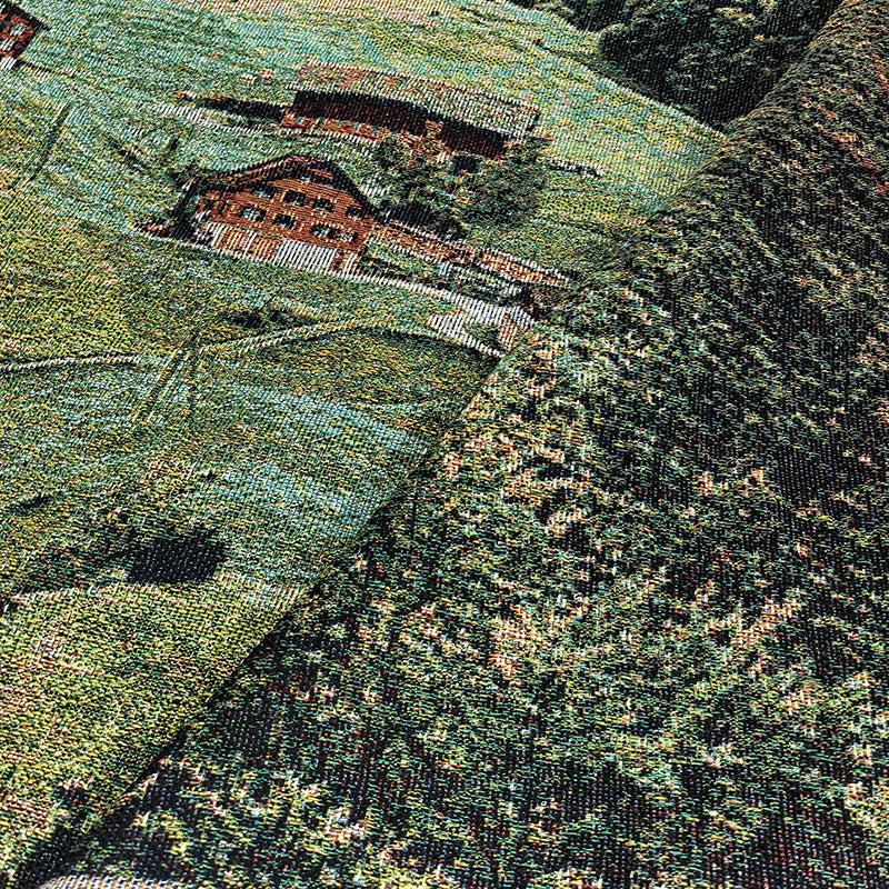 Snow Mountain Forest Cotton Thread Woven Blanket