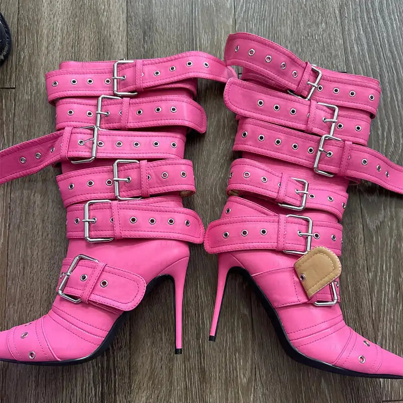 Pointed Toe Mid-Calf Boots