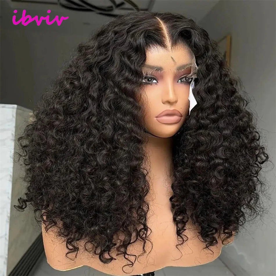 22Inch Vietnamese Hair 250 Density Kinky Curly Transparent 13x4 Lace Front Wig
