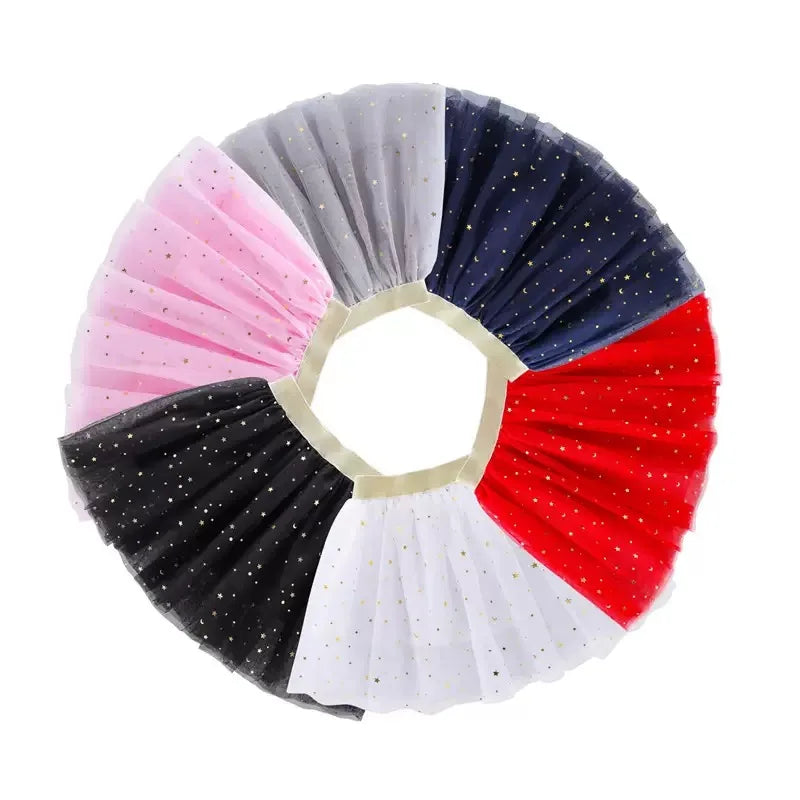 1pcs Summer Children Princess Skirts Baby Tutu Skirt Kids Star Glitter Dance Sequin Birthday Party Skirt Girl Ballet Short Skirt