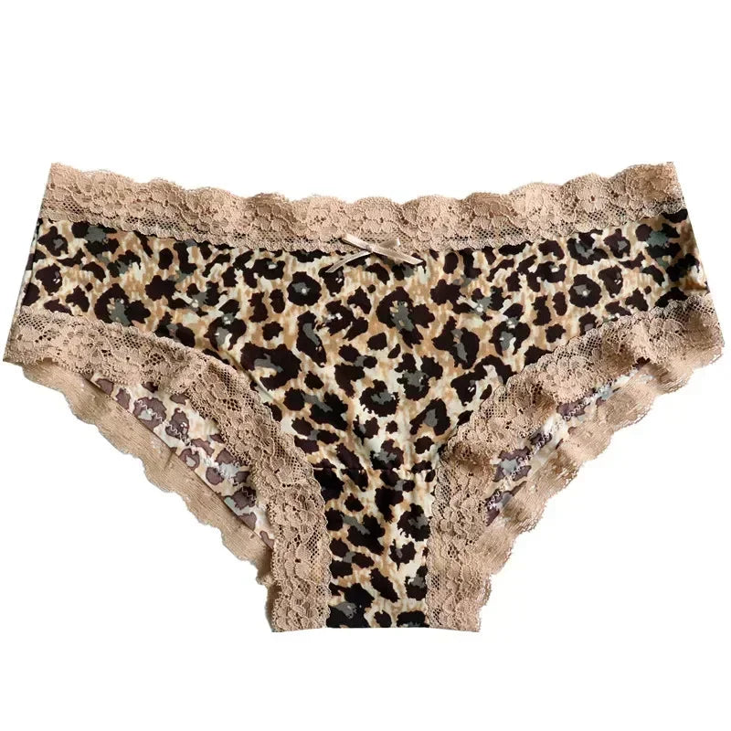 Seamless Silk Leopard Print Panties
