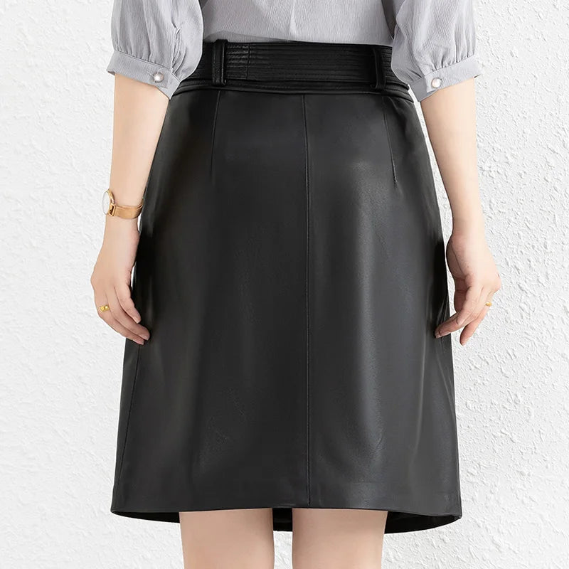 Leather A-Line Skirt