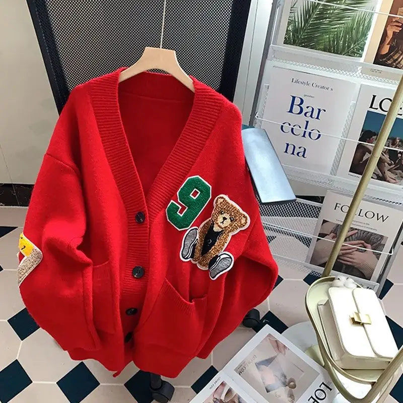 Print Button Cardigan