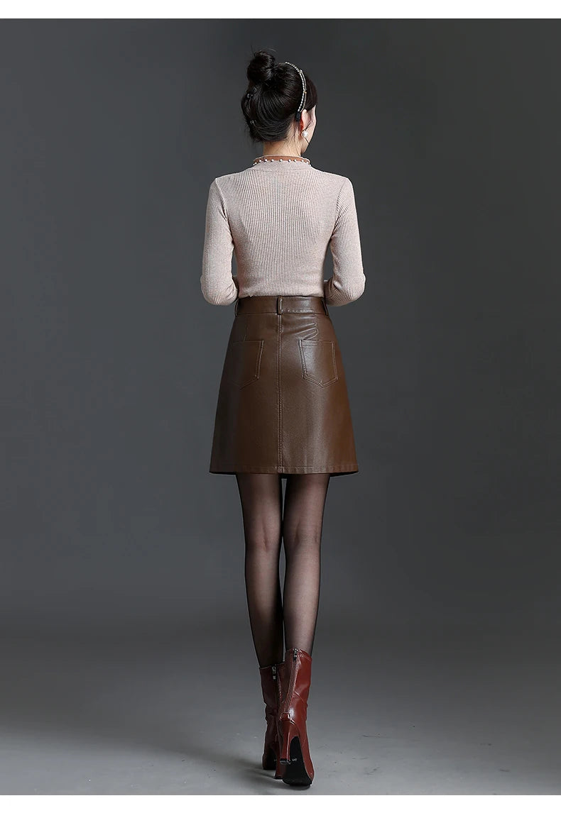 PU Leather Skirt