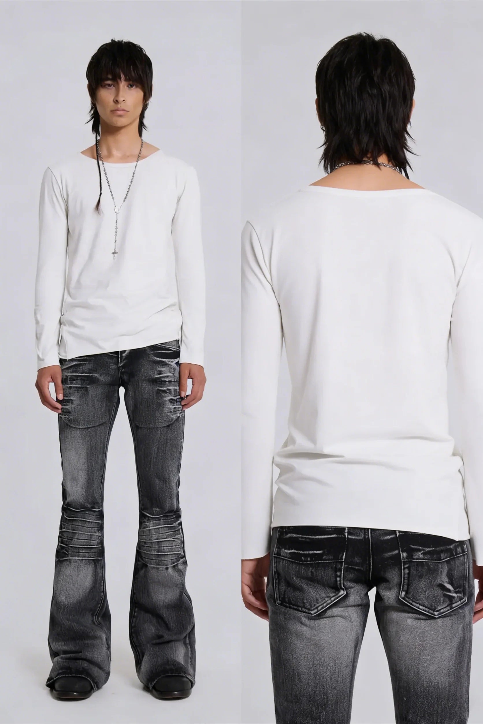 Wings Embroidered High-Waist Jeans