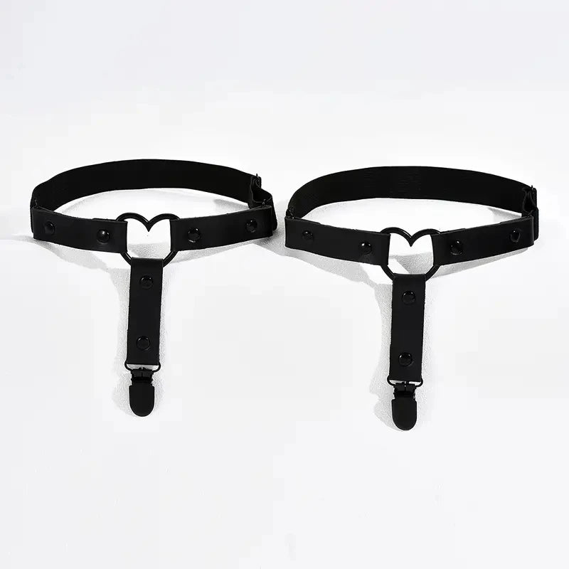 PU Leather Heart Gaterbelts