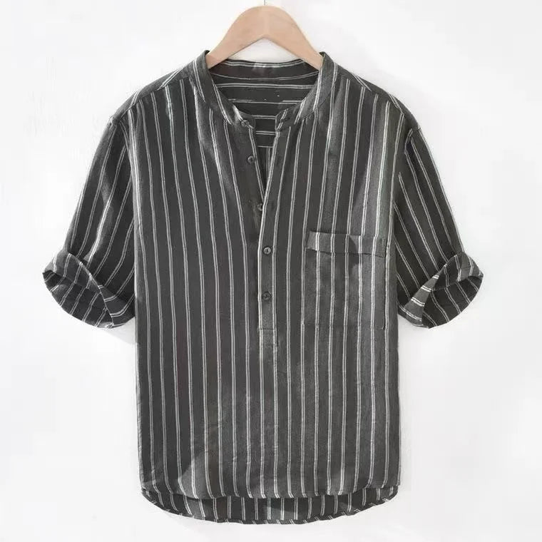 Loose Casual Ice Silk Short Sleeve Shirt