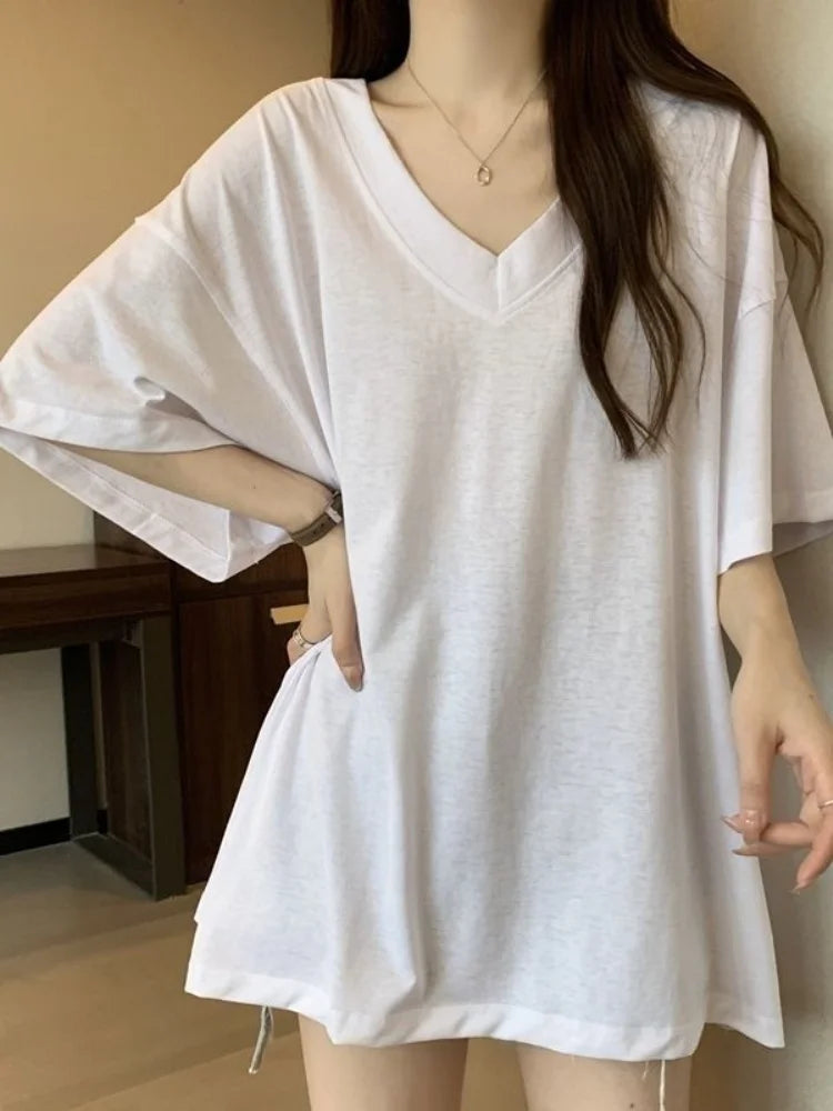 Loose Casual V-Neck Short Sleeve T-Shirt
