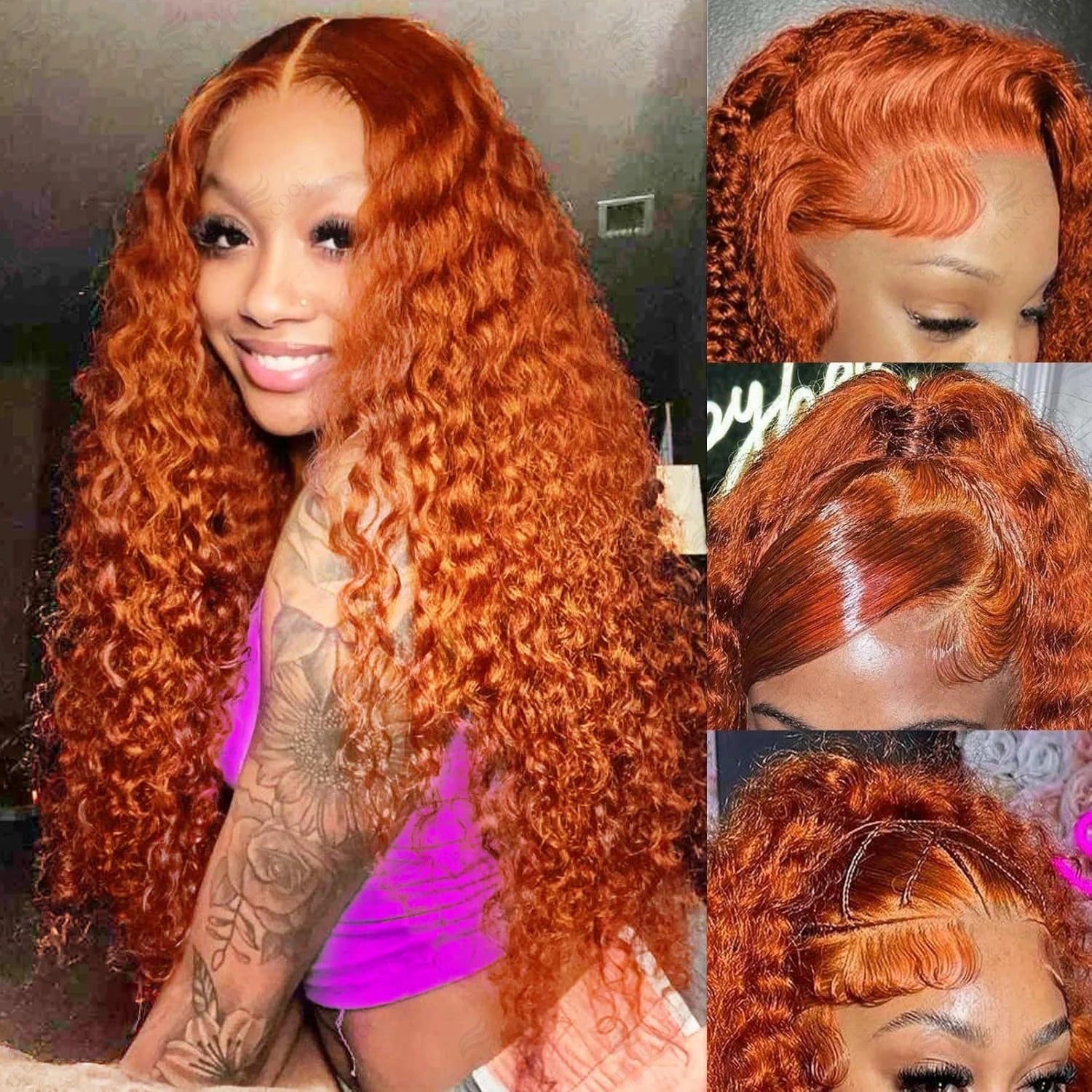 Deep Wave Ginger Lace Front Wig