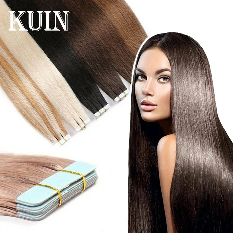 Straight Tape In Human Hair Extensions