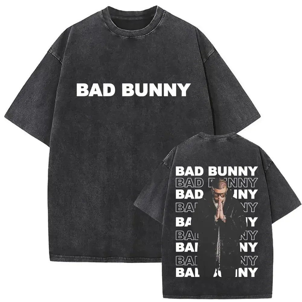 Washed Vintage Rapper Bad Bunny DeBi TiRAR MaS FOToS DTMF Print T-Shirt