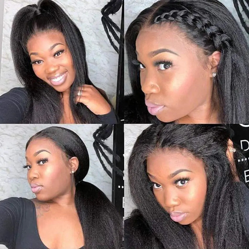 13x4 Transparent Kinky Straight Lace Front Wig
