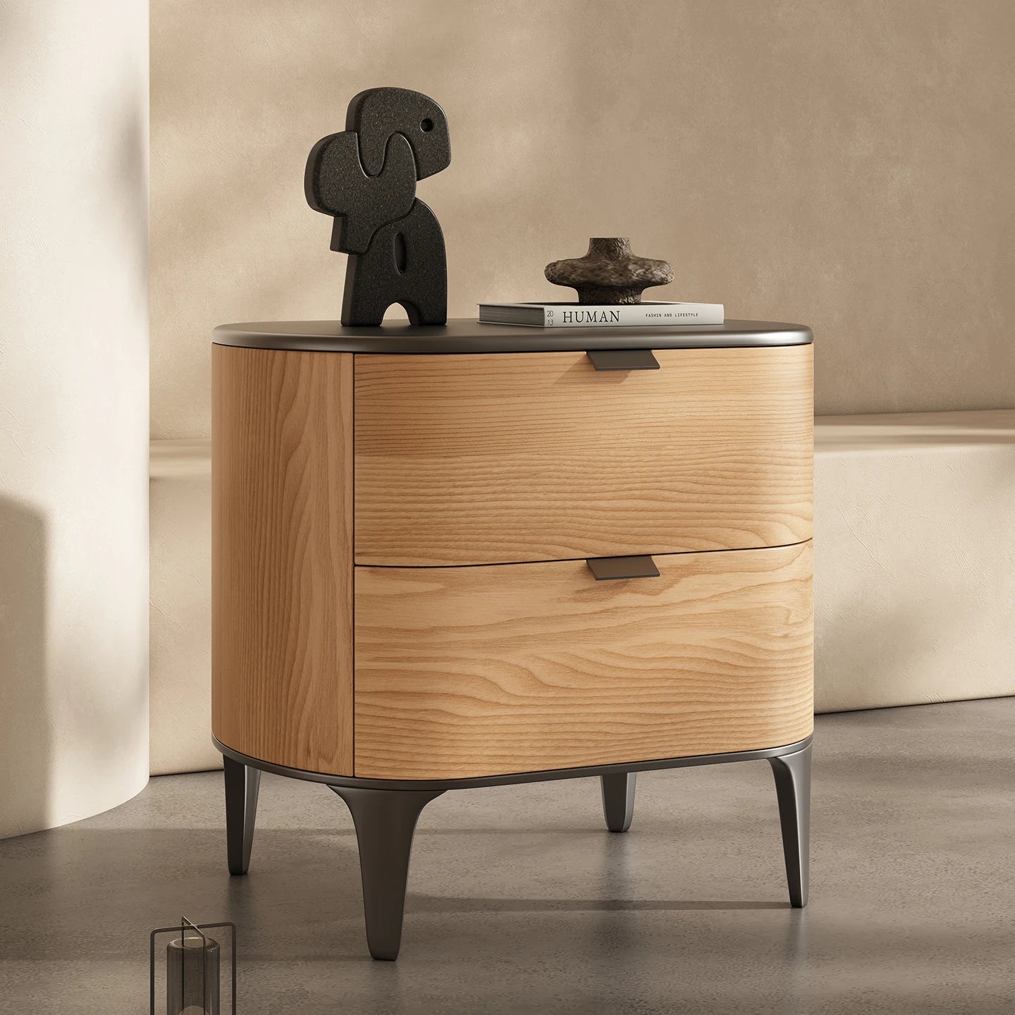 ☕ The "Midnight Mocha" Curved Nightstand ☕