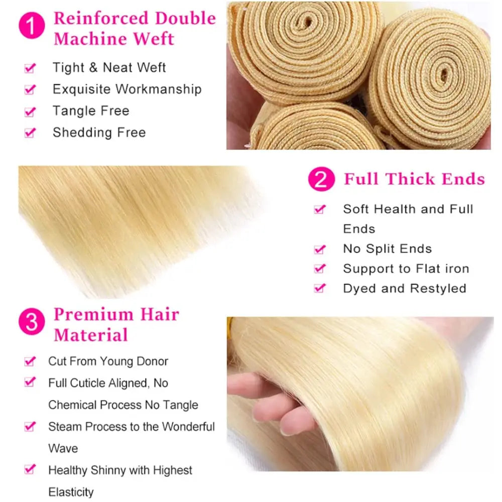 613 Blonde Human Hair Bundles