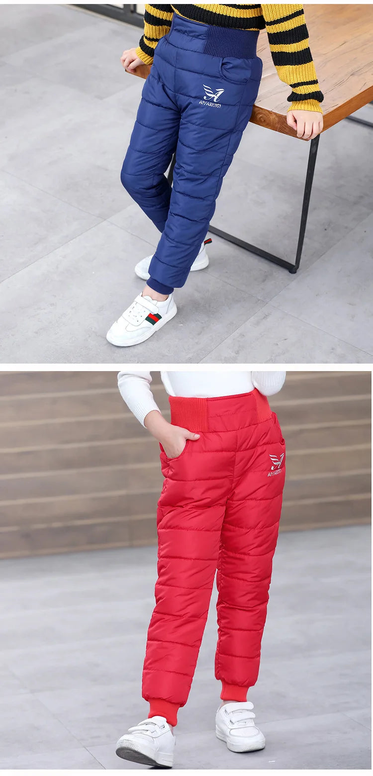 Boys Girls Down Cotton Trousers 2021 New Winter Thicken Warm Baby Waterproof Kids Pant 2-12 years old for Children Sweatpants