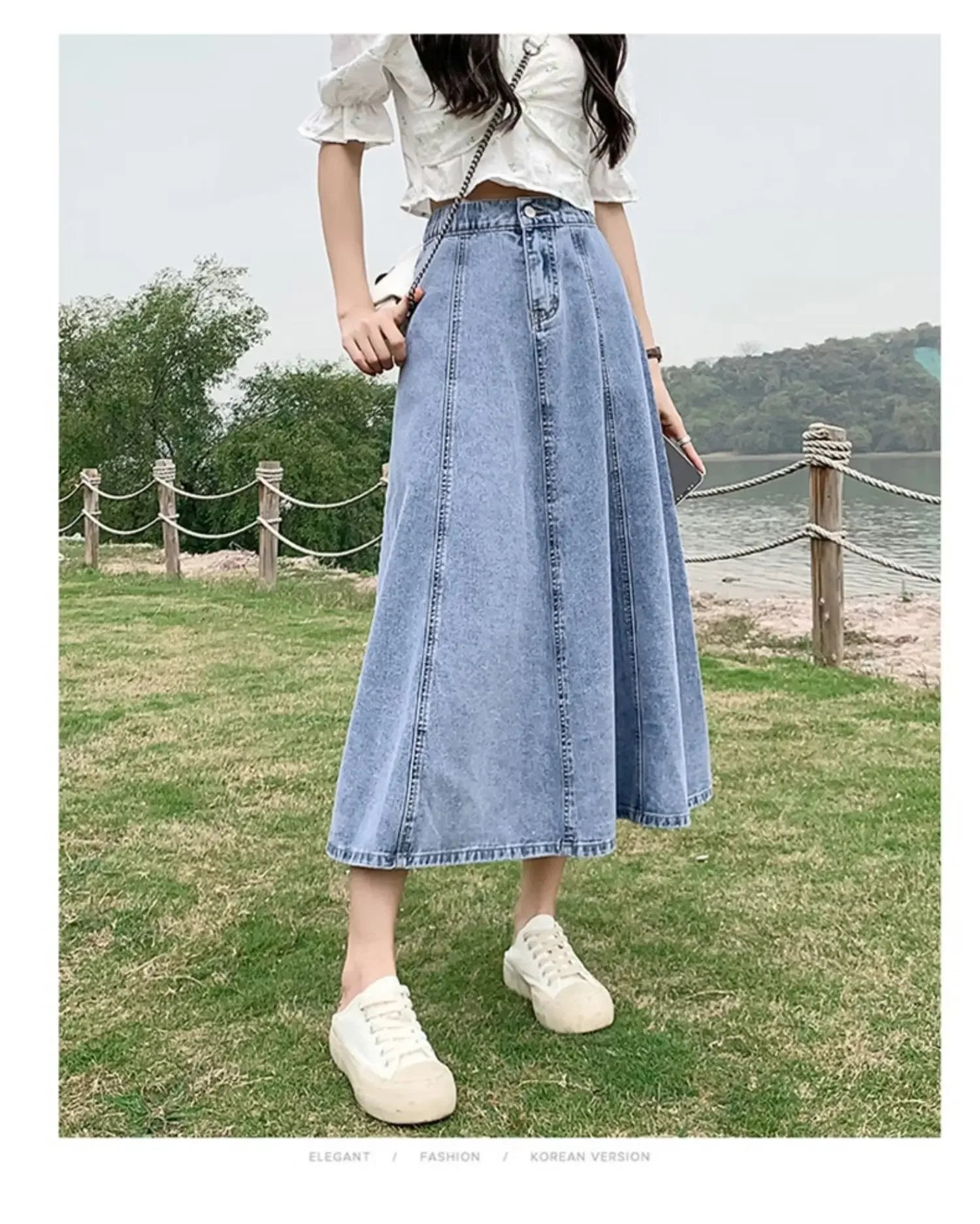 High-Waisted Jean Skirt