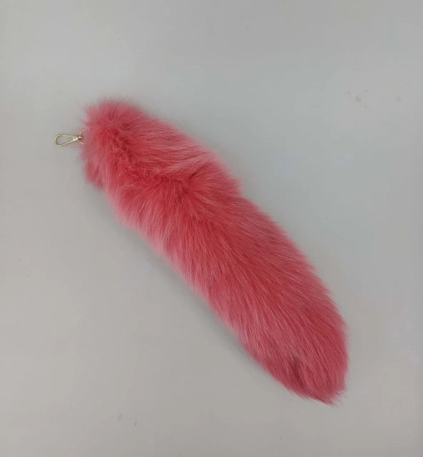 Natural Fox Fur Tail Keychain