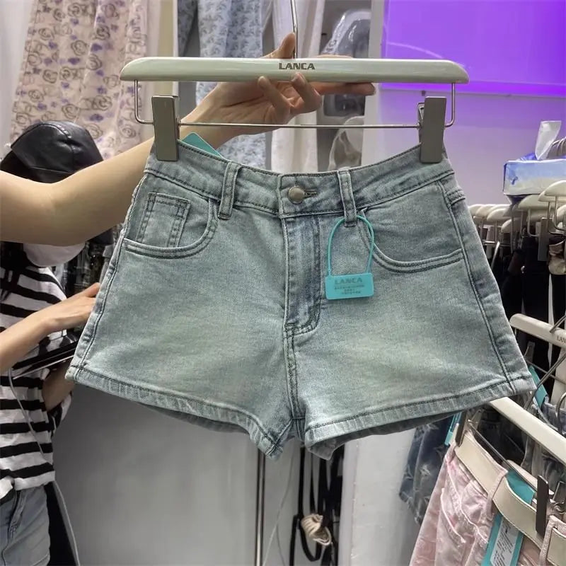 Bow Splicing Denim Shorts