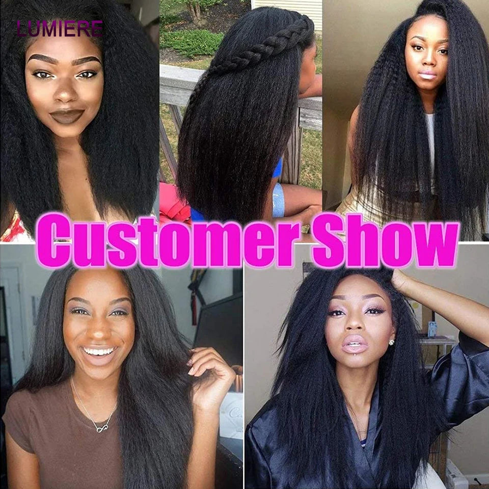 Brazilian Kinky Straight Curly Bundle Human Hair 30 34Inch Deep Wave Raw Hair Bundle 100% Unprocessed Double Weft Hair Extension