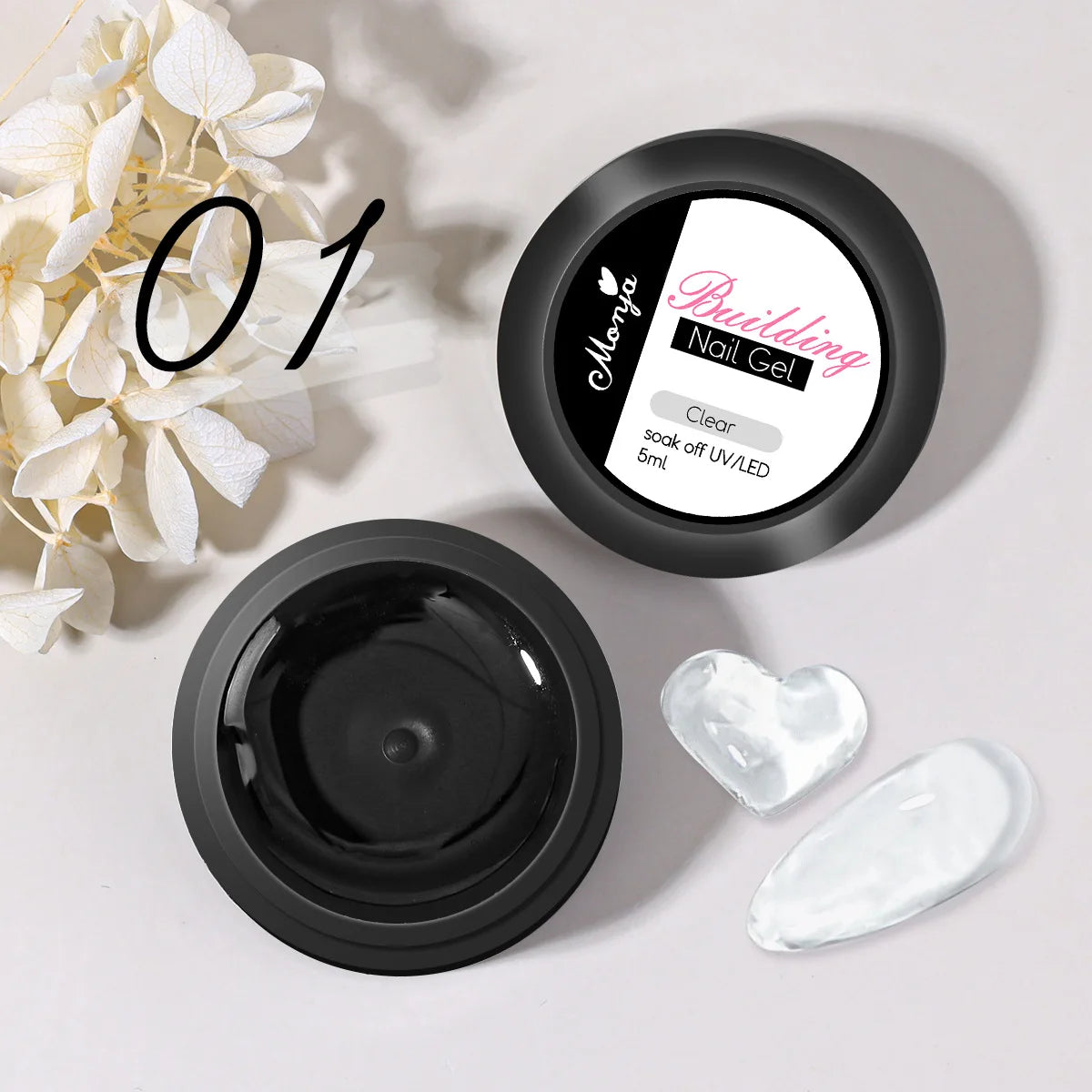 1 Jar White 3D Shaping Carving Non Stick Hand Extension Gel Nail Polish For Flower DIY Nail Art Extension Acrylic Nails Tools