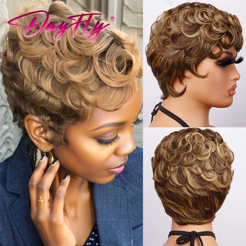 Brazilian Curly Pixie Cut Wig