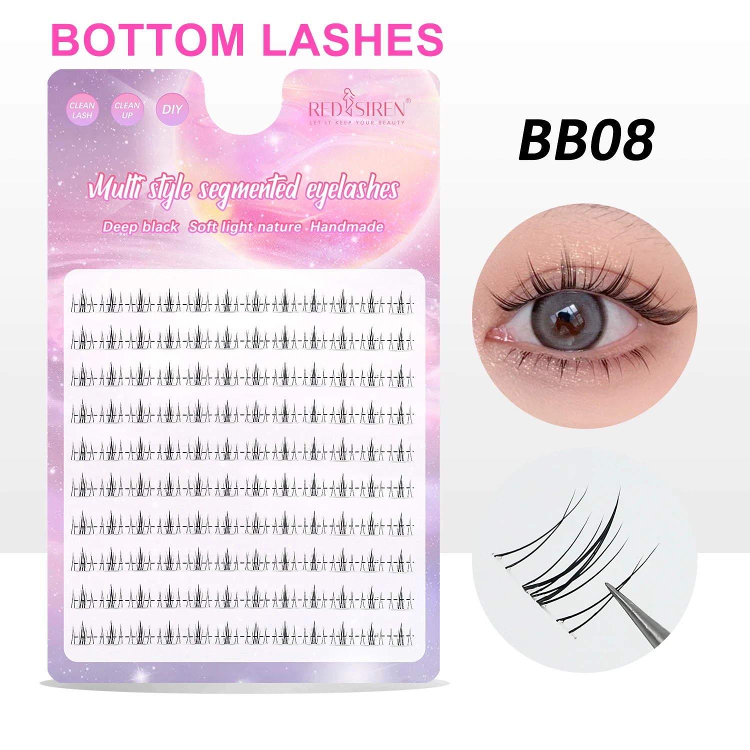 10Rows Under Eyelash Large Capacity Cluster Lashes Korean Makeup Natural Look Bottom Lashes
