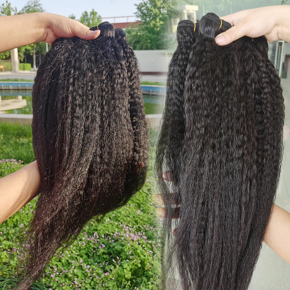 Brazilian Kinky Straight Curly Bundle Human Hair 30 34Inch Deep Wave Raw Hair Bundle 100% Unprocessed Double Weft Hair Extension