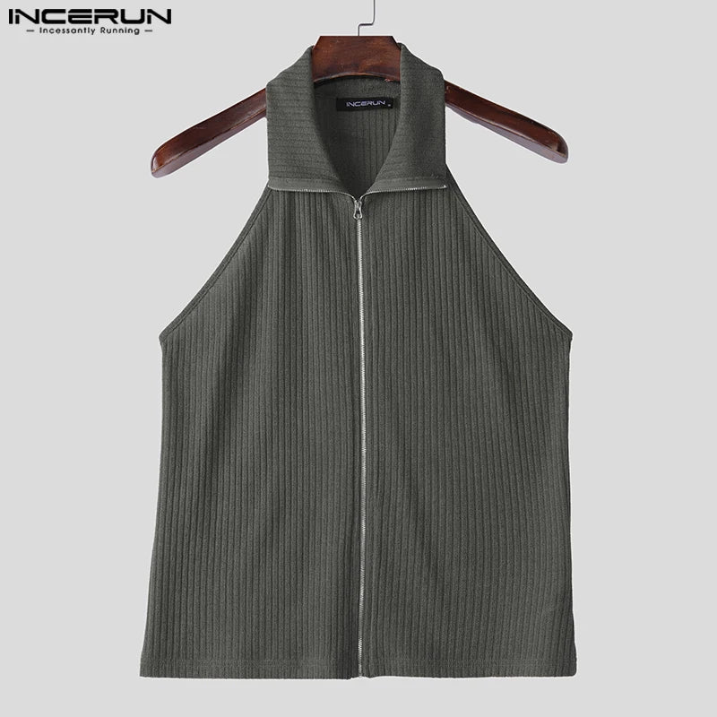 Knitted Texture Hanging Neck Top