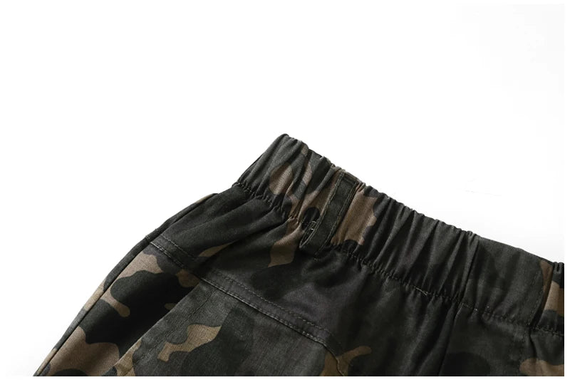 Kids Casual Trousers Camouflage Long Pants For Boy Spring Fall Children Cotton Military Clothing 6-14 Years Old