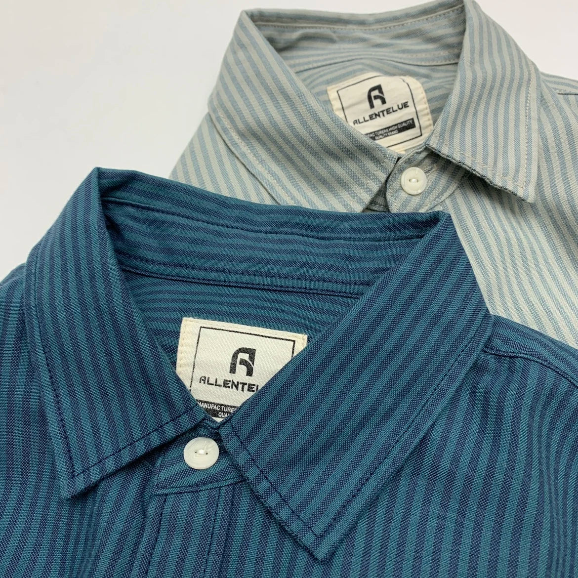 Retro Long Sleeve Lapel Oxford Striped Shirt