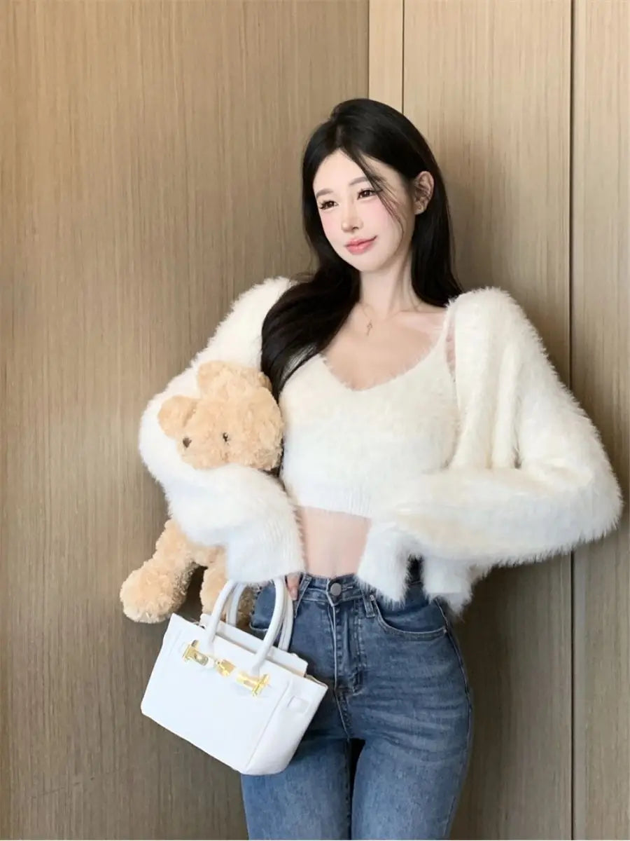 Two Piece Knitted Suspender Top