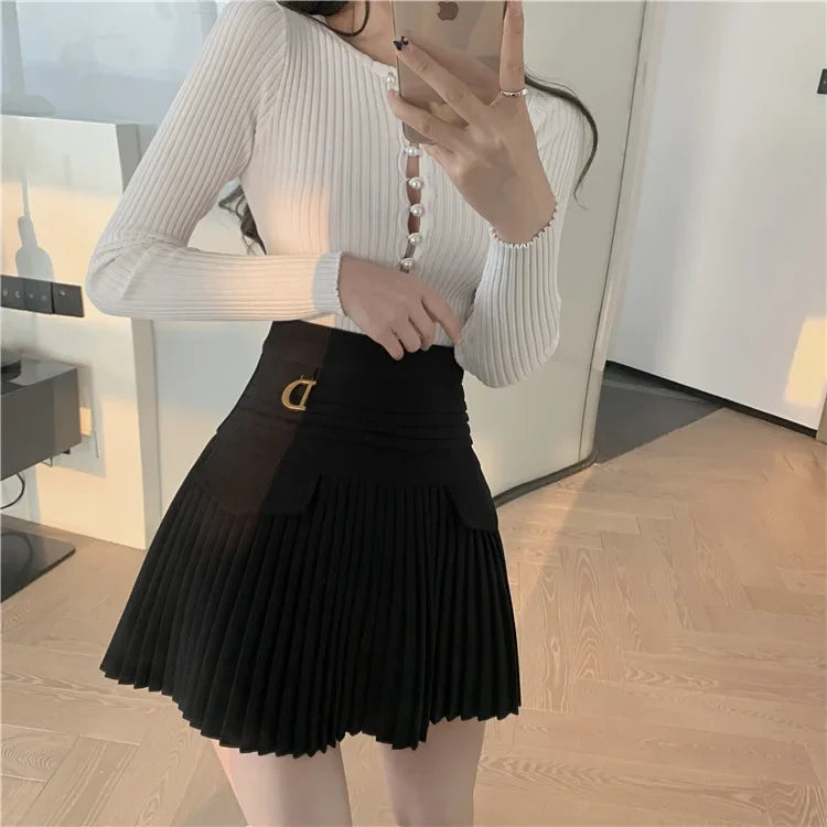 White Pleated Skirt