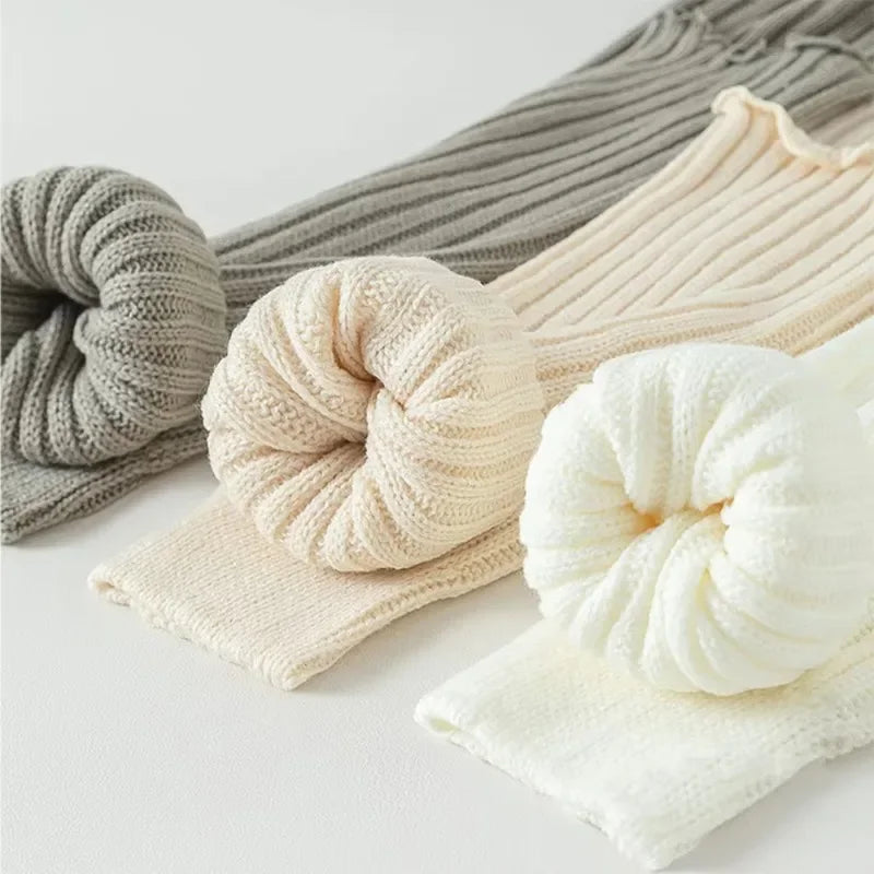 2025 Spring Lolita Leg Warmers Socks Female Knitted Warm Foot Cover Women Warmer Lady Autumn Crochet Heap Heap Socks Boot Cuffs