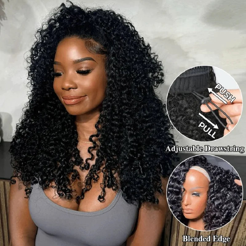 Curly Wave Half Drawstring Wig