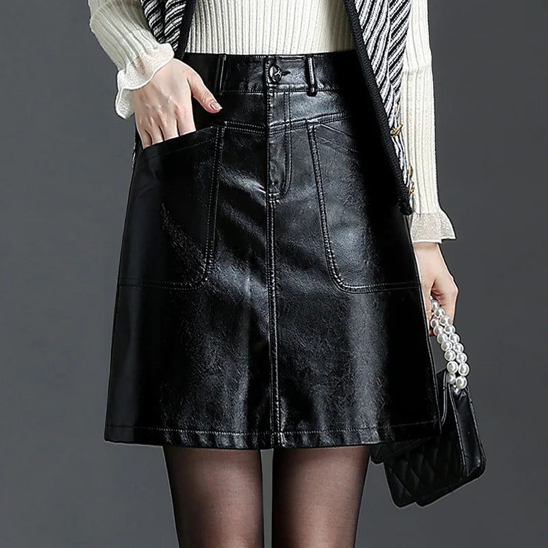 PU Leather Skirt