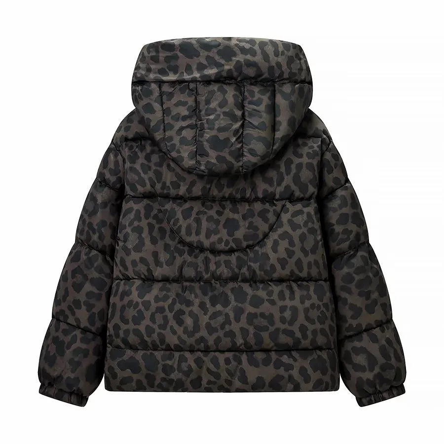 Leopard Print Down Cotton-Padded Jacket