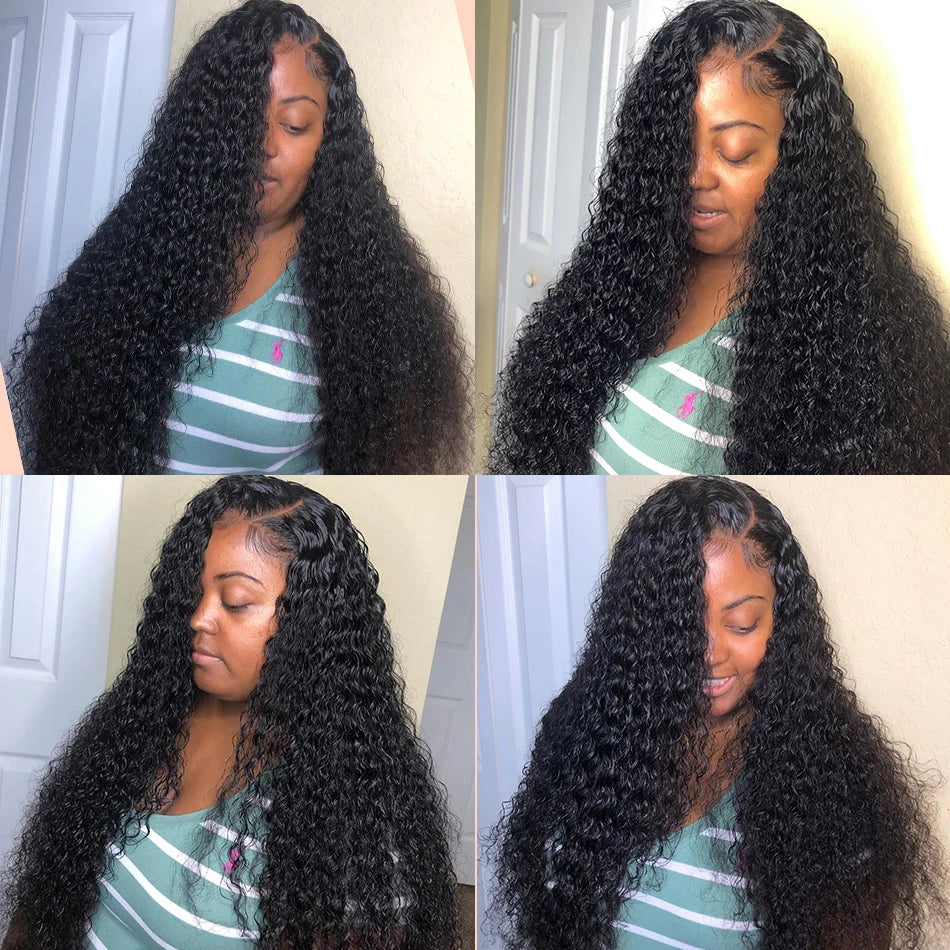 15A Malaysian Hair Bundles With Frontal Kinky Curly Bundles With Frontal 13x4 Ear to Ear Lace Frontal Human Hair Weave Extension