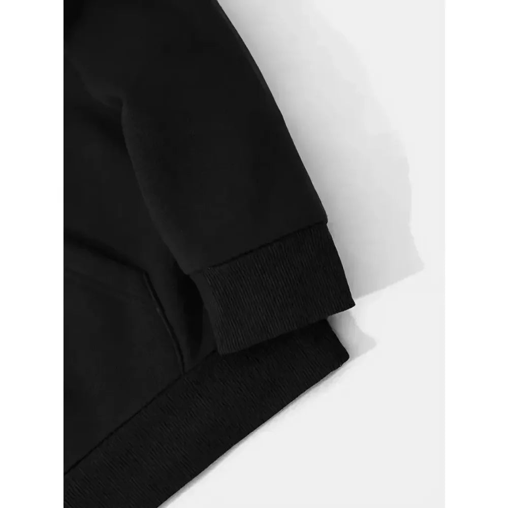 Simple Hoodie Solid Color Loose Sweatshirt Sweatpants Set