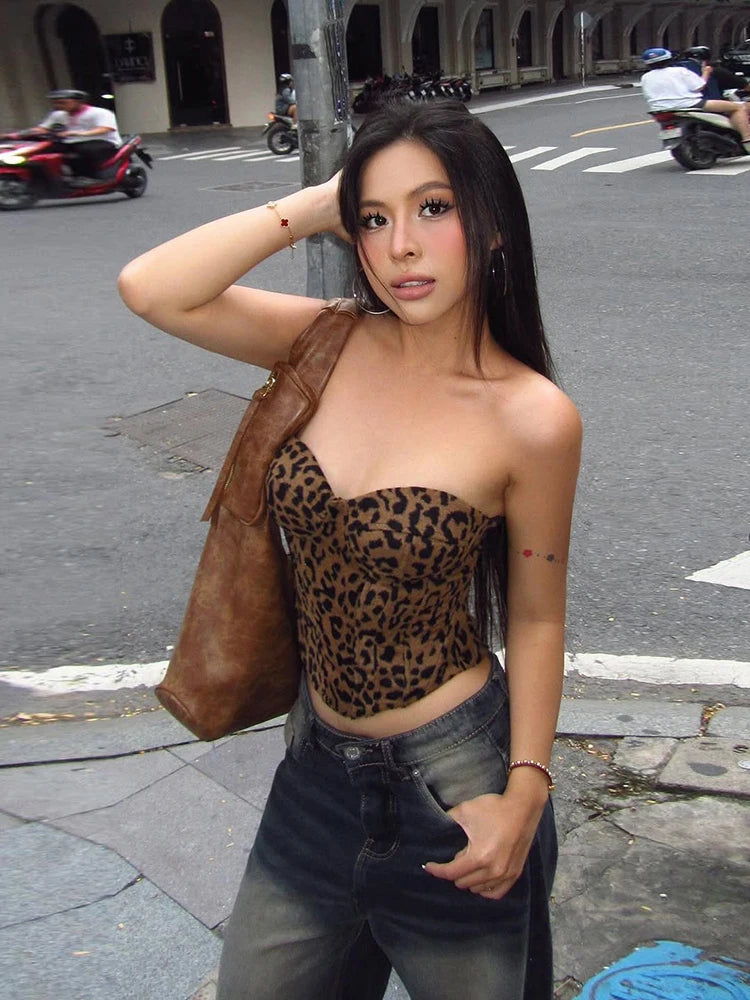 Leopard Print Corset Top