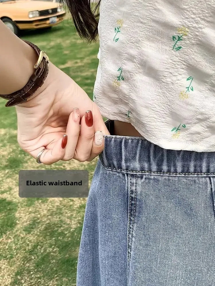 High-Waisted Jean Skirt