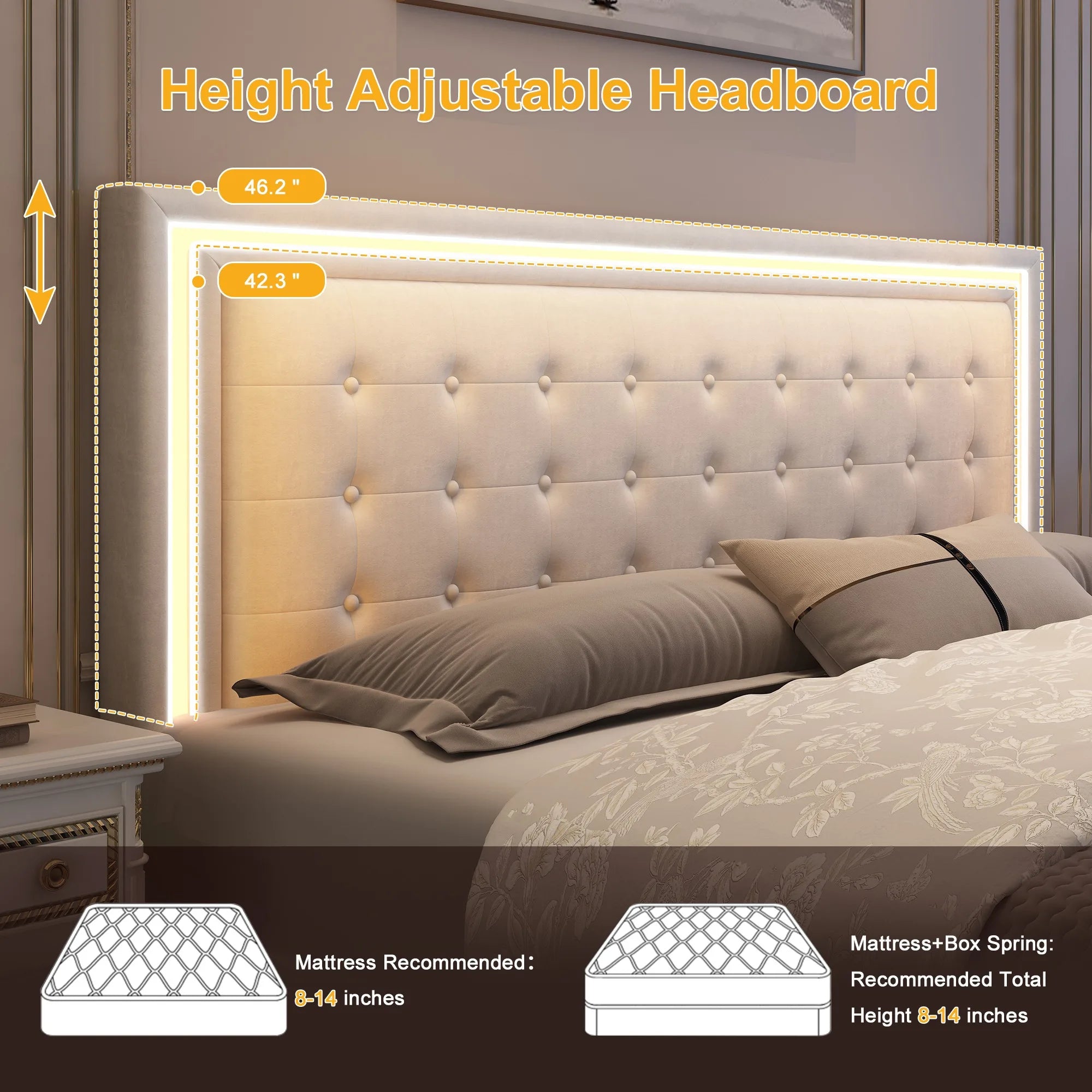 Queen LED Bed Frame