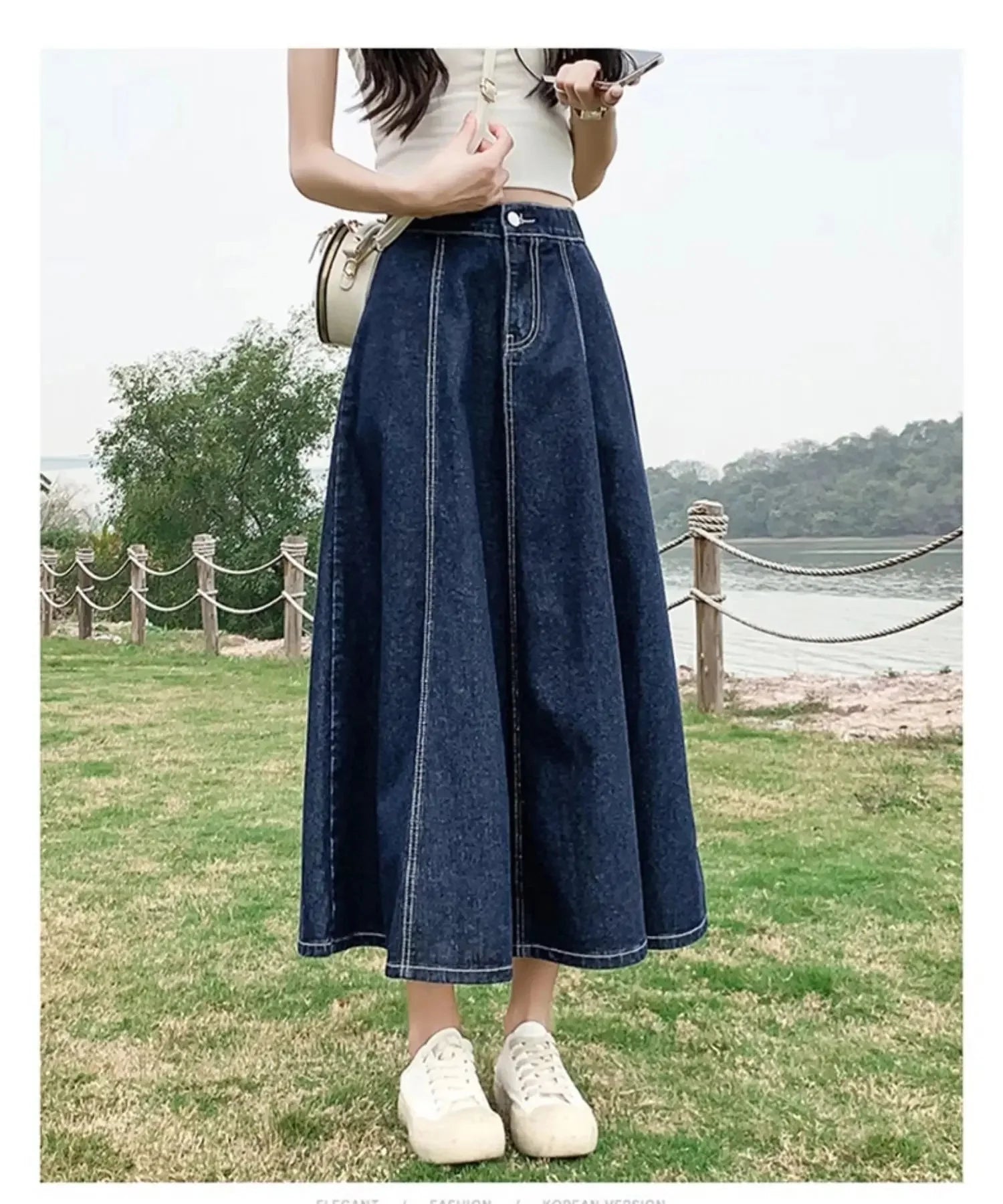 High-Waisted Jean Skirt