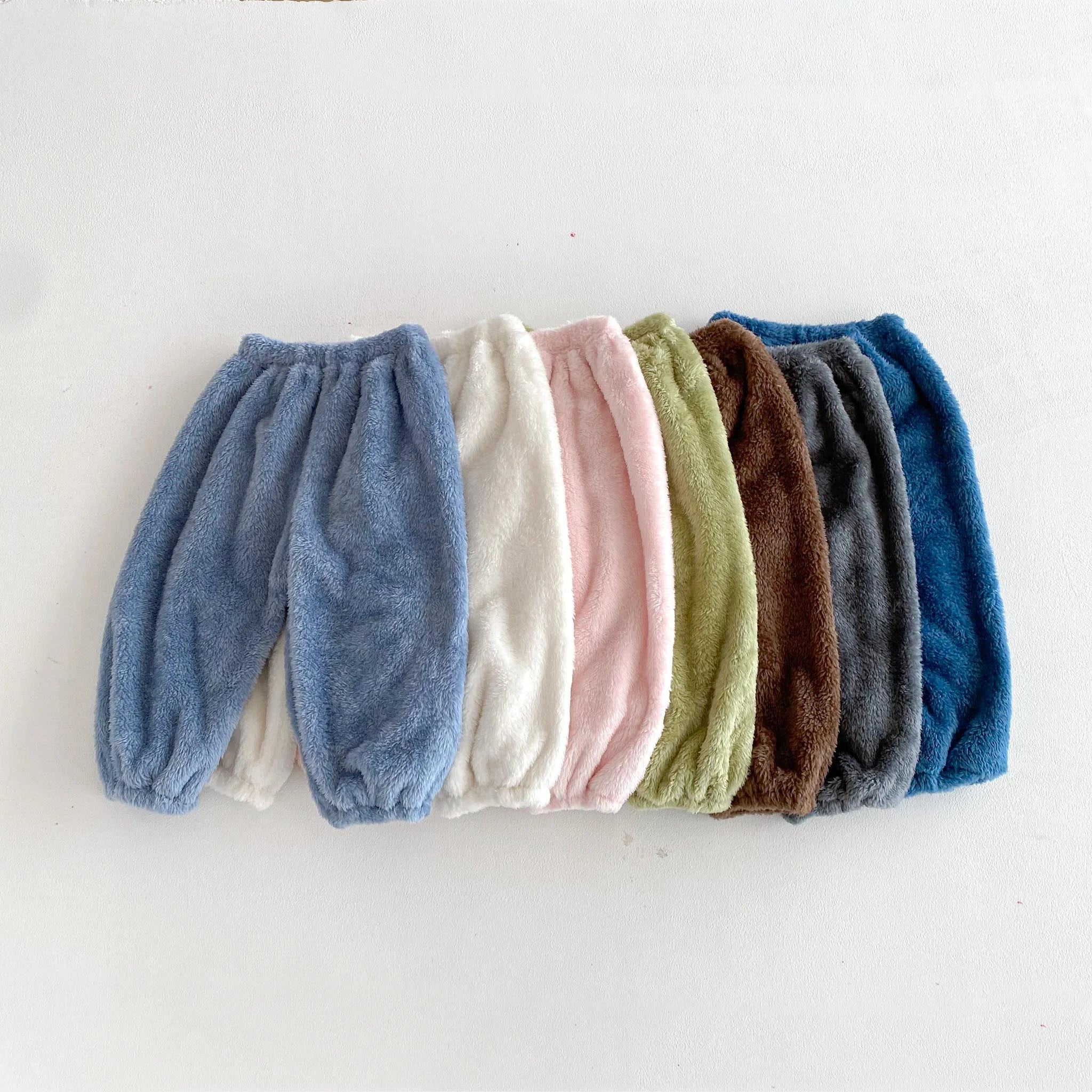 Baby Boys Girls Plush Pants New Design Pajamas Pants Autumn Winter Casual Fashion Long Pants Toddler All-match Velvet Trousers