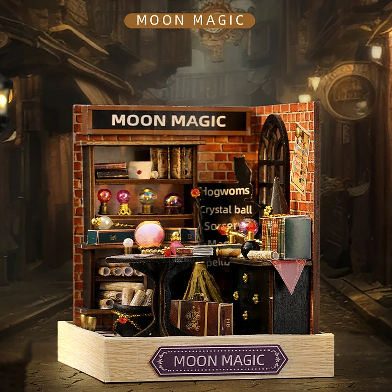 Wooden Miniature Doll House DIY Handmade Assembly Model Building Kit With Dust Cover