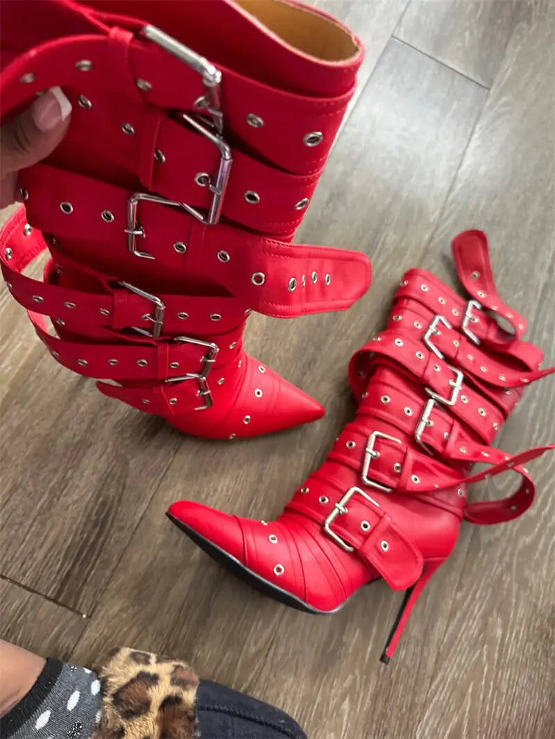 Pointed Toe Mid-Calf Boots